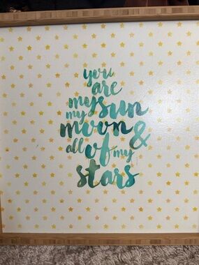 You Are My Sun Moon & Stars Wall Art - Teal and Gold